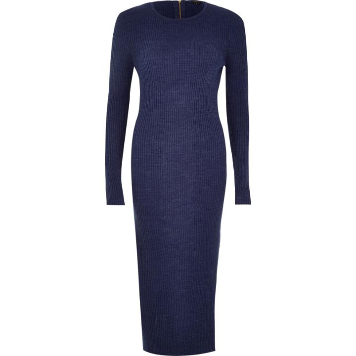 River Island Womens Knitted Long Sleeve Midi Dress