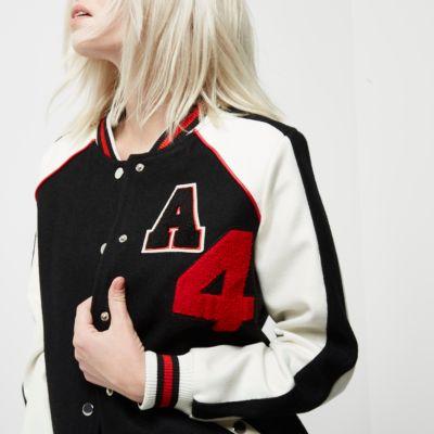 River Island Womens Petite Badge Varsity Bomber Jacket