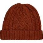 River Island Mensrust Cable Knit Beanie Hat