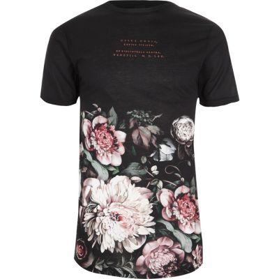 River Island Mens Floral Print Crew Neck T-shirt