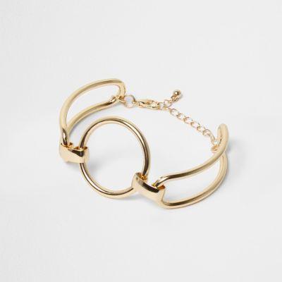 River Island Womens Gold Tone Circle Cuff Bracelet