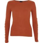 River Island Womens Rib Knit Lace-up Sleeve Top