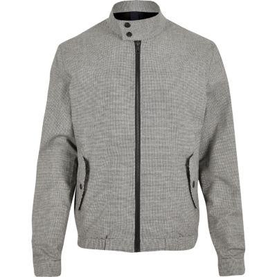 River Island Mens Check Funnel Neck Harrington Jacket