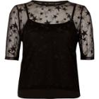 River Island Womens Star Mesh T-shirt