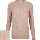 River Island Menspink Marl Crew Neck Long Sleeve Jumper
