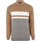 River Island Mens Blocked Long Sleeve Polo Shirt