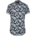 River Island Mens Floral Slim Fit Grandad Shirt