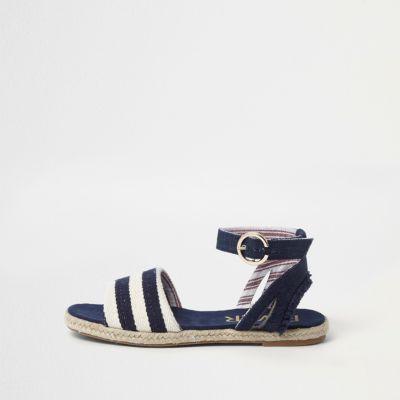 River Island Womens Canvas Stripe Two Part Espadrilles