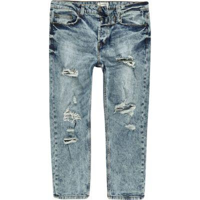 River Island Mens Only And Sons Rip Cropped Jeans