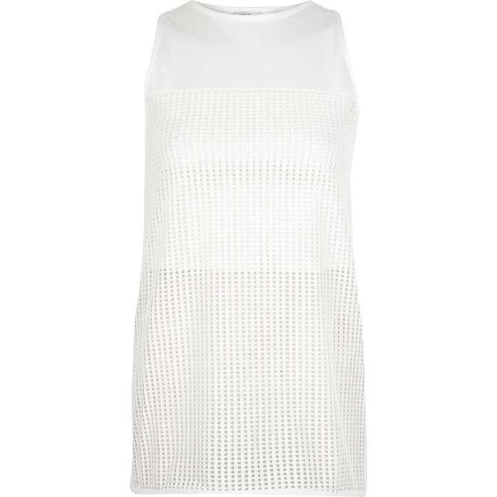 River Island Womens White Mesh Split Backk