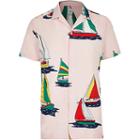 River Island Mens Boat Print Short Sleeve Shirt