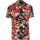 River Island Mens Baroque Short Sleeve Revere Shirt