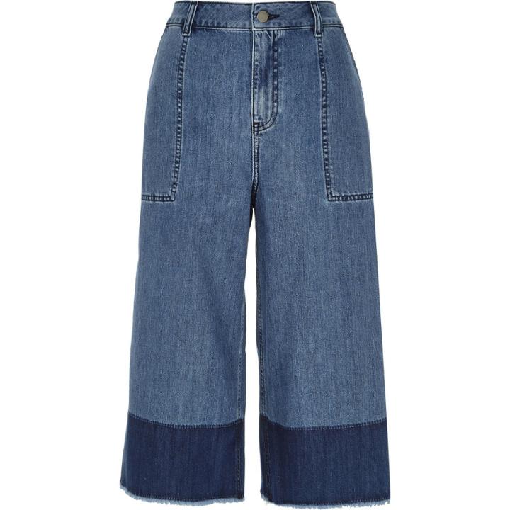 River Island Womens Denim Dip Dye Raw Hem Culottes