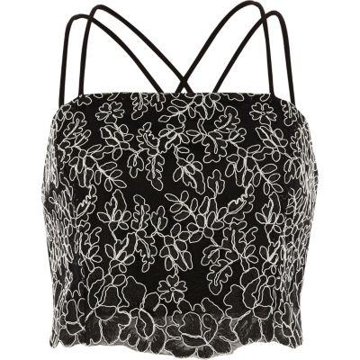 River Island Womens Lace Cross Back Cami Bralet