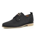 River Island Mensblack Rustic Leather Perforated Shoes