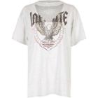 River Island Womens Print Choker Neck Band T-shirt