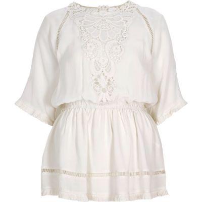 River Island Womens Crepe Embroidered Top