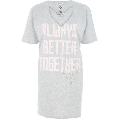 River Island Womens Marl Fashion Strong Choker T-shirt