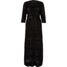 River Island Womens Embroidered Lace Maxi Shirt Dress