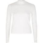 River Island Womens White Ribbed Turtleneck Top