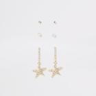 River Island Womens Metal - Er Starfish Drop Er Pk