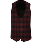 River Island Mens Check Double Breasted Suit Waistcoat