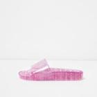 River Island Womens Glitter Jelly Sliders