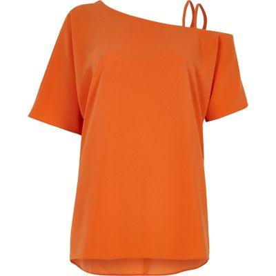 River Island Womens Cold Shoulder Double Cami Strap Top