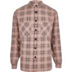 River Island Mens Washed Check Long Sleeve Shirt