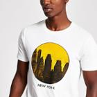 River Island Mens Selected Homme White New York Print T-shirt