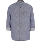 River Island Mens Polka Dot Long Sleeve Shirt