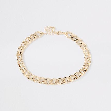River Island Womens Gold Tone Chunky Curb Chain Choker