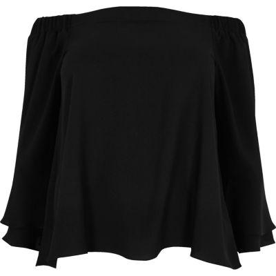 River Island Womens Plus Bardot Flared Sleeve Top