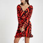 River Island Womens Zebra Print Wrap Dress