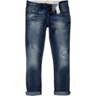 River Island Mensmid Wash Ripped Chester Tapered Jeans