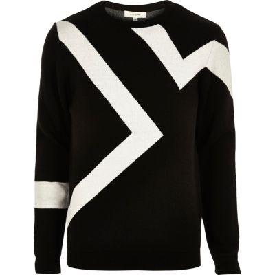 River Island Mens Lightning Print Sweater
