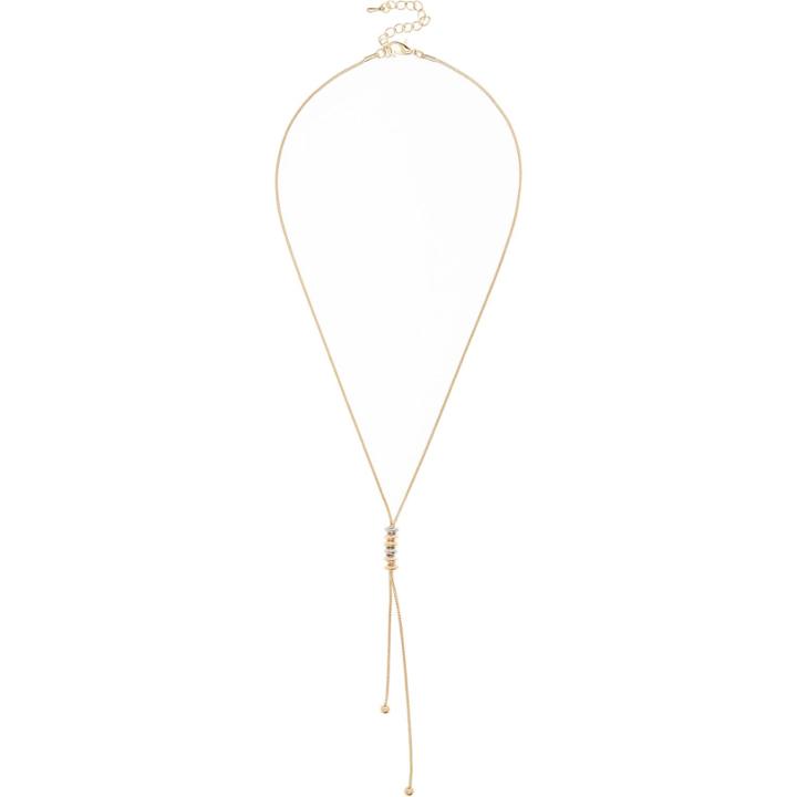 River Island Womens Gold Tone Mixed Bead Necklace