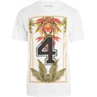 River Island Menswhite 4 Chain Floral Print T-shirt