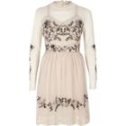 River Island Womens Embroidered Dobby Mesh High Neck Dress
