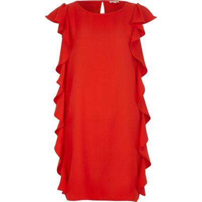 River Island Womens Frill Side Sleeveless Shift Dress