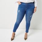 River Island Womens Plus Amelie Ripped Super Skinny Jeans