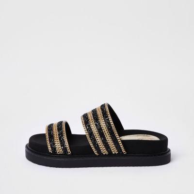 River Island Womens Double Chain Strap Sandal