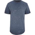 River Island Mens Only And Sons Stripe Curved Hem T-shirt