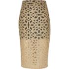 River Island Womens Woven Lace Layer Pencil Skirt