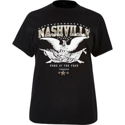 River Island Womens Plus Nashville Print T-shirt