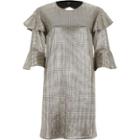 River Island Womens Gold Foil Frill T-shirt Dress