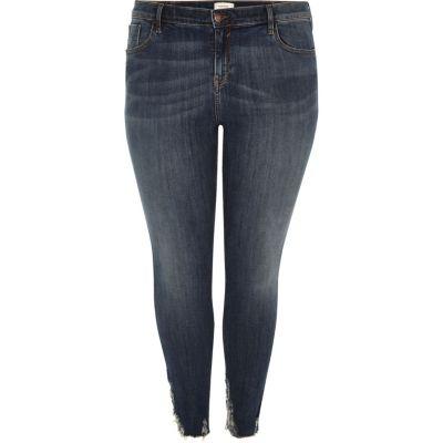 River Island Womens Plus Dark Wash Amelie Super Skinny Jeans