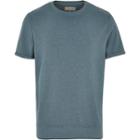 River Island Mensturquoise Marl Short Sleeve Sweatshirt
