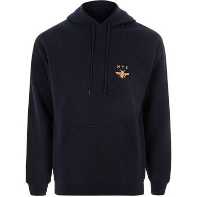 River Island Mens 'nyc' Wasp Print Hoodie