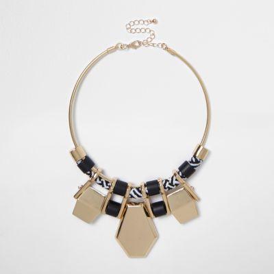 River Island Womens Gold Tone Rope Statement Necklace